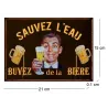 Plaque en métal humour 21 x 15 cm