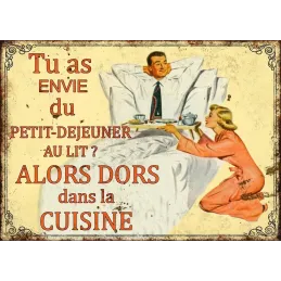 Plaque en métal humour 21 x 15 cm