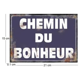 Plaque en métal humour 21 x 15 cm