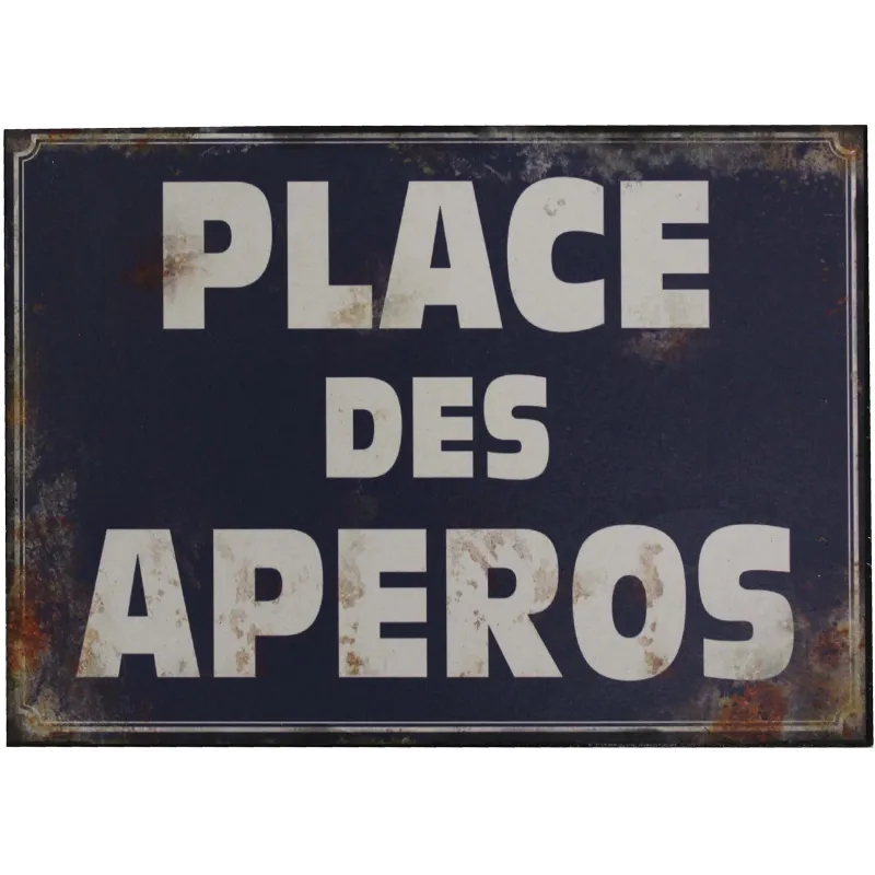 Plaque en métal humour 21 x 15 cm