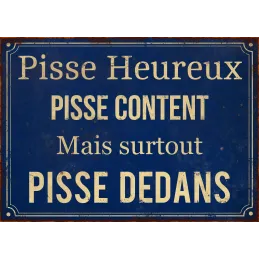 Plaque en métal humour 21 x 15 cm
