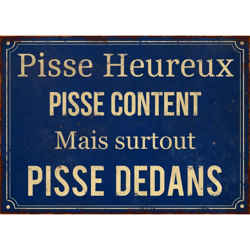 Plaque en métal humour 21 x 15 cm
