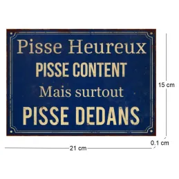 Plaque en métal humour 21 x 15 cm