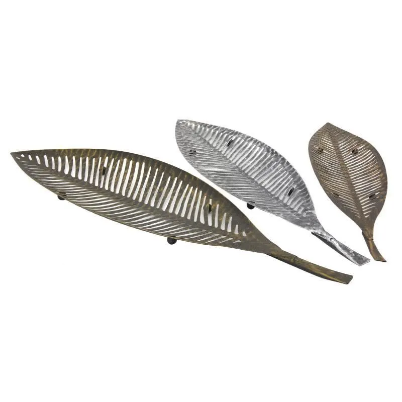 Corbeilles Feuilles en métal laqué (Lot de 3)