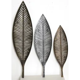 Corbeilles Feuilles en métal laqué (Lot de 3)