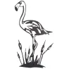 Flamant rose mural en métal