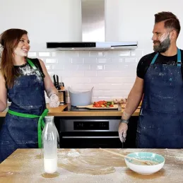 Tablier de cuisine unisexe en jean