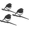 Oiseaux à planter mini rouge -gorge en acier corten (Lot de 3)