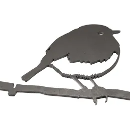 Oiseaux à planter mini rouge -gorge en acier corten (Lot de 3)