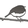 Oiseaux à planter mini rouge -gorge en acier corten (Lot de 3)