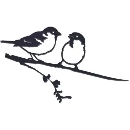 Oiseaux sur pique couple de moineaux en acier corten