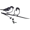 Oiseaux sur pique couple de moineaux en acier corten