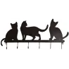 Patère chat laqué noir