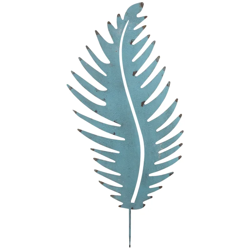 Feuille déco en métal antique à planter