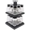 Carrousel à épices carré tournant pots 10 cl