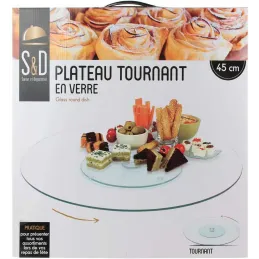 Plateau tournant en verre 45 cm