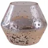 Vase en verre rose et doré 19 cm