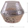 Vase en verre rose et doré 19 cm