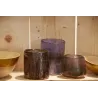 Photophore rond en verre teinté violet