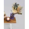 Photophore rond en verre teinté violet