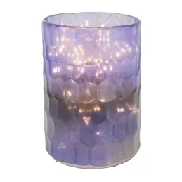 Photophore en verre mosaique violet