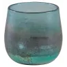 Photophore en verre teinté turquoise