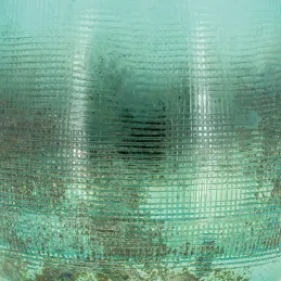 Photophore en verre teinté turquoise