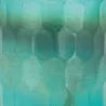 Photophore en verre mosaique turquoise