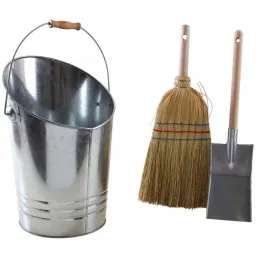 Kit entretien cheminée seau balai et pelle