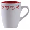 Tasse en grès blanc avec coeur rouge