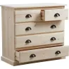 Commode 5 tiroirs en bois brut