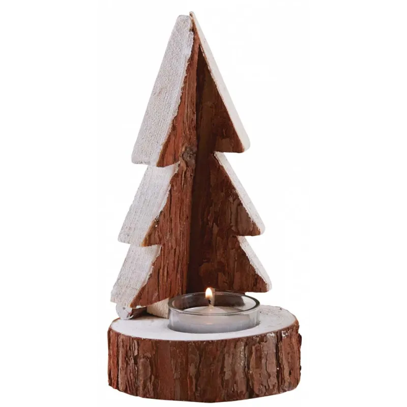 Sapin porte bougie en bois