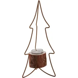 Photophore sapin en métal 31 cm