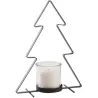 Photophore sapin en verre et métal 35 cm