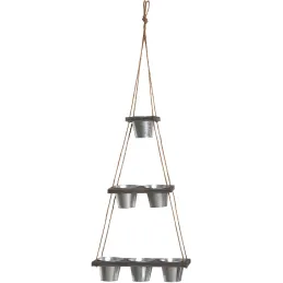 Suspension cache-pots en acier galvanisé