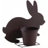 Cache-pot lapin en métal vieilli