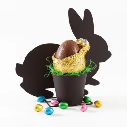 Cache-pot lapin en métal vieilli