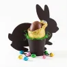 Cache-pot lapin en métal vieilli