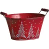 Corbeille en métal sapins de Noël 23 cm