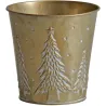 Cache pot en métal doré noel 13 cm