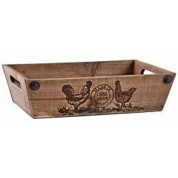 Manne en bois teinté Made in chez nous