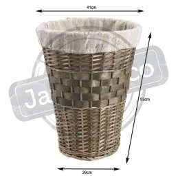 Panier à linge en éclisse bronze et coton