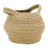 Corbeille ronde en jute naturelle avec 2 poignées