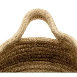 Corbeille ronde en jute naturelle avec 2 poignées