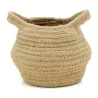 Corbeille ronde en jute naturelle avec 2 poignées