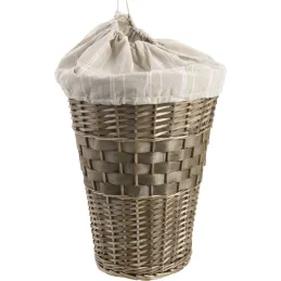Panier à linge en éclisse bronze et coton