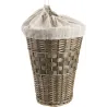 Panier à linge en éclisse bronze et coton