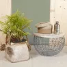 Boite en jute naturelle et blanche (Lot de 2)