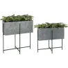 Jardinière sur pied en zinc intérieure extérieure (Lot de 2)