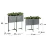 Jardinière sur pied en zinc intérieure extérieure (Lot de 2)